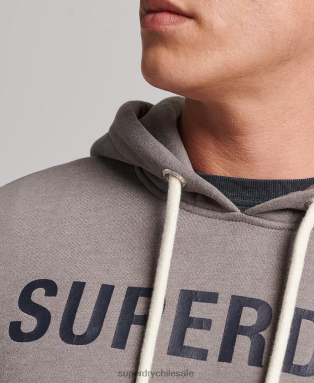 hombres Superdry gris sudadera jaspeada con logo corporativo 2R68Z5004