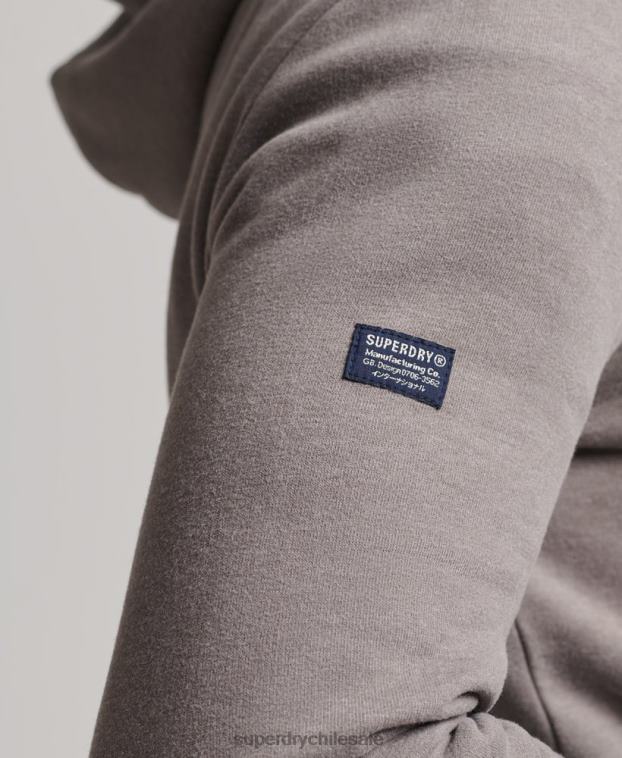 hombres Superdry gris sudadera jaspeada con logo corporativo 2R68Z5004