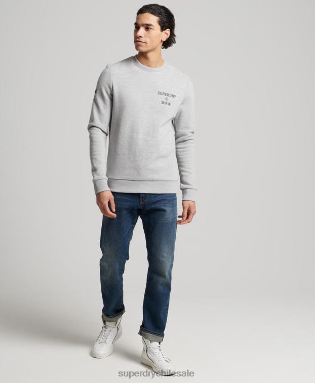 hombres Superdry gris sudadera jaspeada con logo corporativo 2R68Z5179