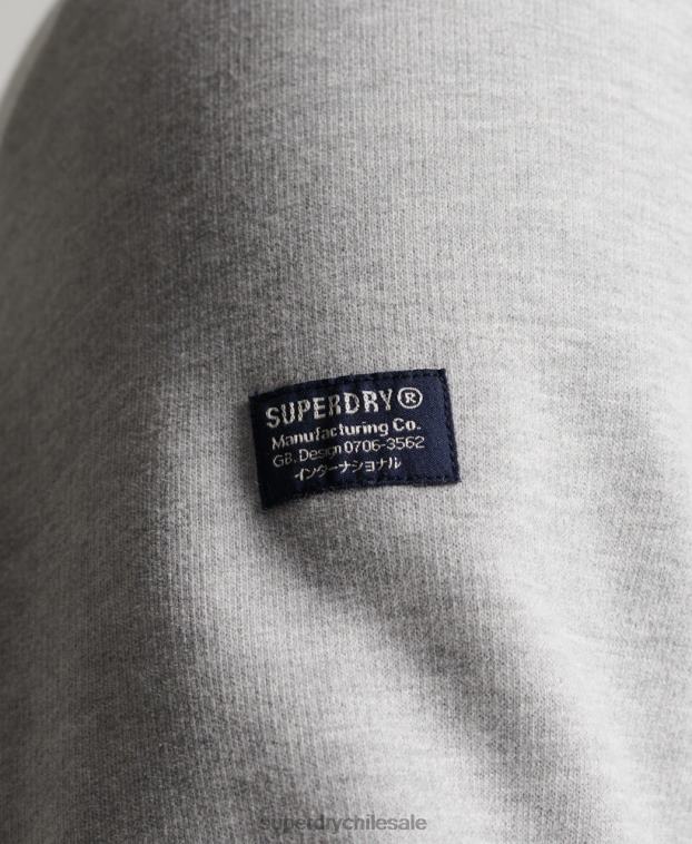 hombres Superdry gris sudadera jaspeada con logo corporativo 2R68Z5179