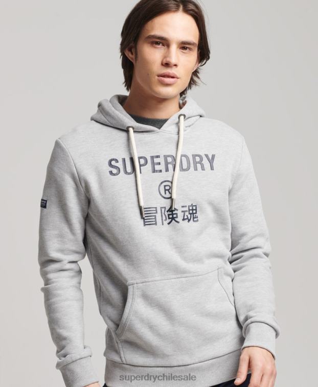 hombres Superdry gris sudadera jaspeada con logo corporativo 2R68Z864