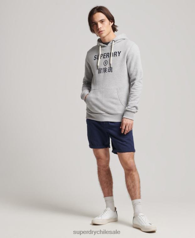 hombres Superdry gris sudadera jaspeada con logo corporativo 2R68Z864