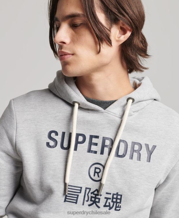 hombres Superdry gris sudadera jaspeada con logo corporativo 2R68Z864