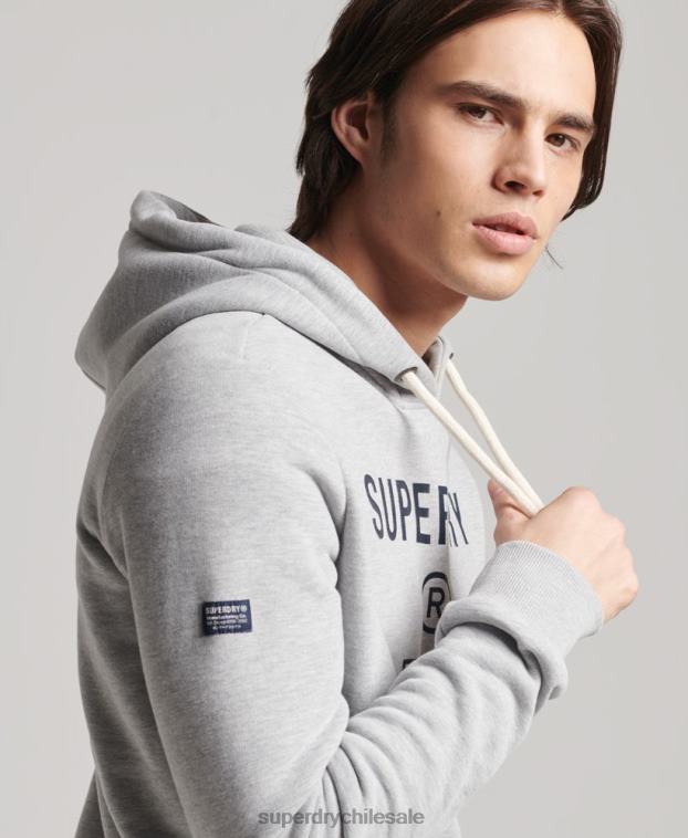 hombres Superdry gris sudadera jaspeada con logo corporativo 2R68Z864