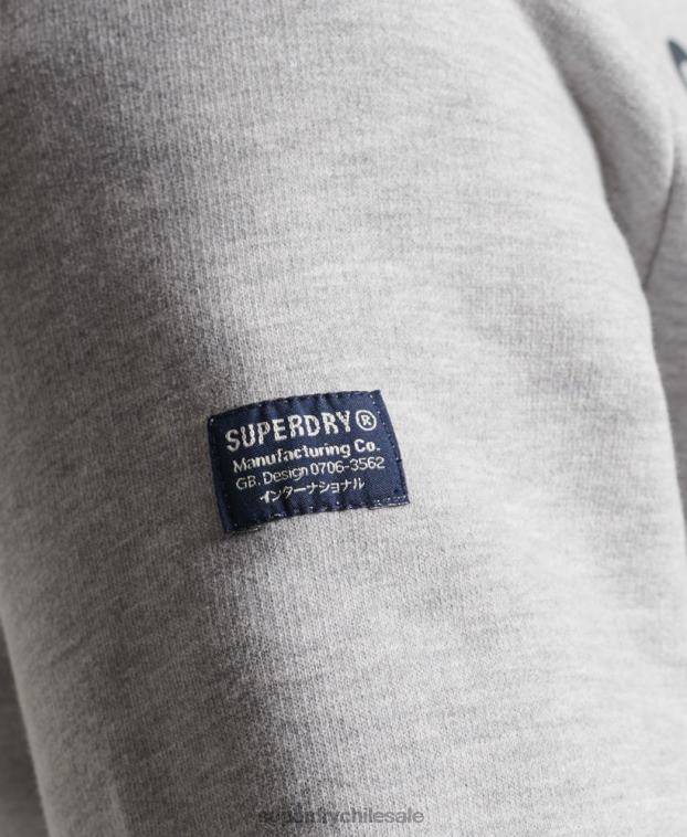 hombres Superdry gris sudadera jaspeada con logo corporativo 2R68Z864