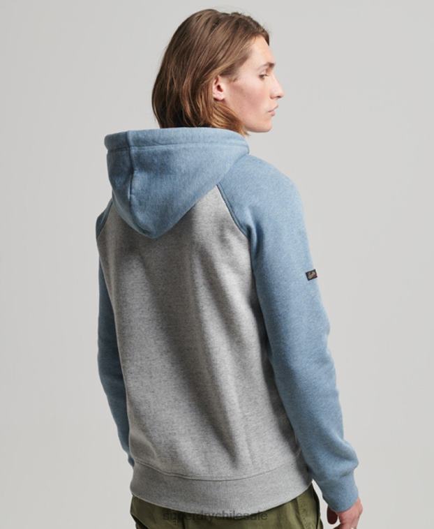 hombres Superdry gris sudadera raglan heritage con logo vintage de algodón orgánico 2R68Z812