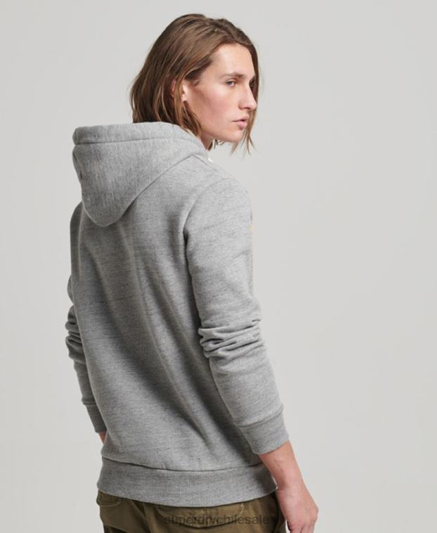 hombres Superdry gris sudadera vintage con capucha 2R68Z505