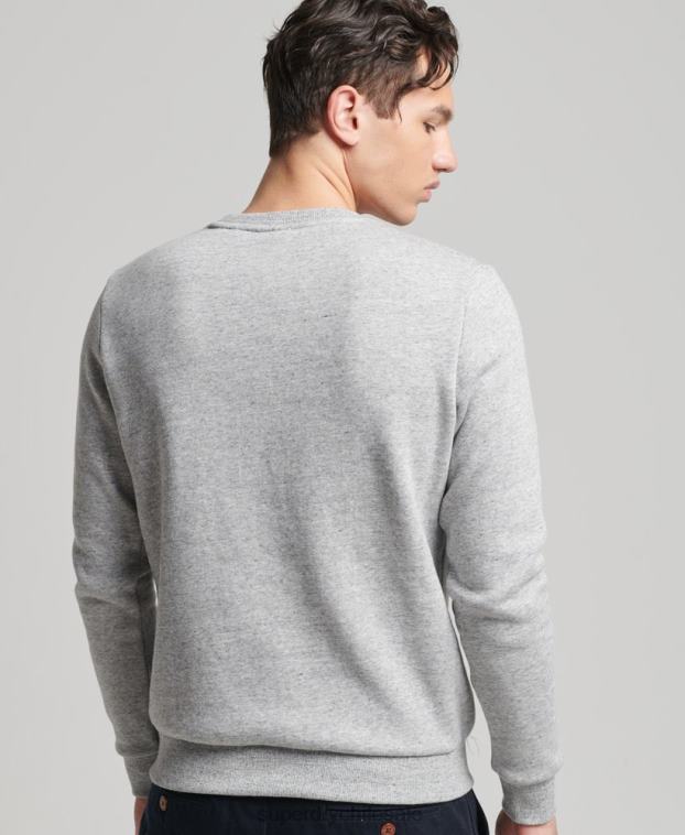 hombres Superdry gris sudadera vintage con logo de interés 2R68Z742
