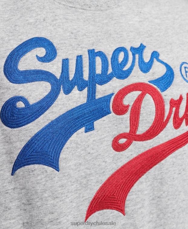 hombres Superdry gris sudadera vintage con logo de interés 2R68Z742
