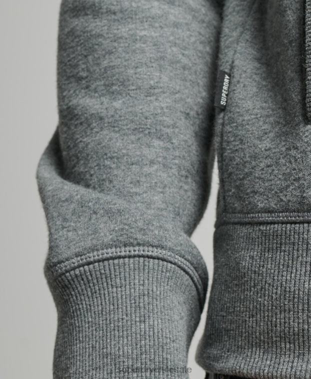 hombres Superdry gris top deportivo con cremallera y logo bordado 2R68Z755