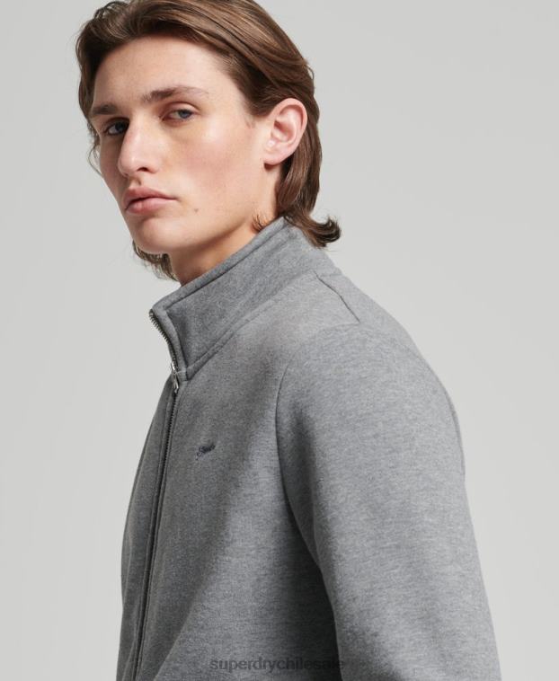 hombres Superdry gris top deportivo de algodón orgánico con logo vintage bordado 2R68Z843