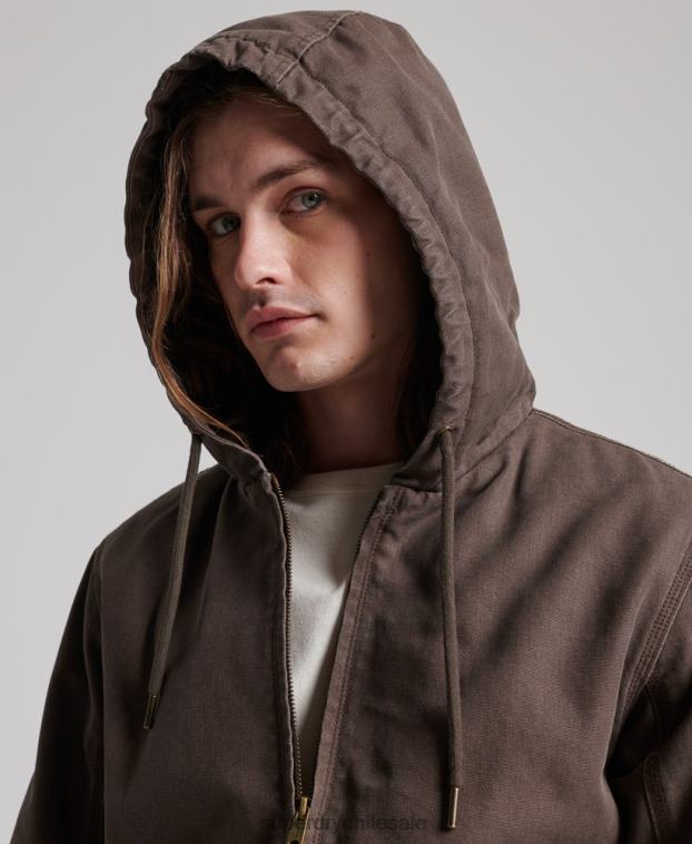 hombres Superdry marrón ropa de trabajo con capucha 2R68Z25