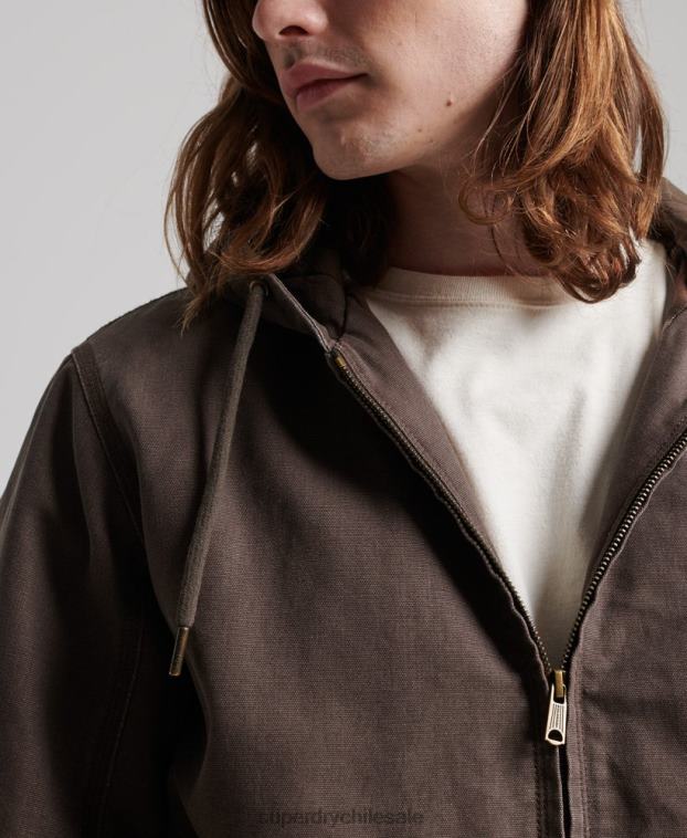 hombres Superdry marrón ropa de trabajo con capucha 2R68Z25