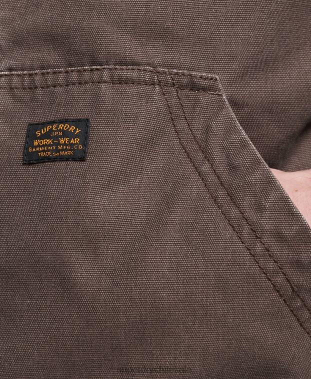 hombres Superdry marrón ropa de trabajo con capucha 2R68Z25