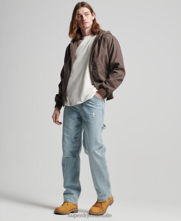 hombres Superdry marrón ropa de trabajo con capucha 2R68Z25