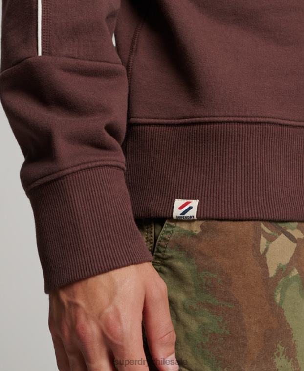 hombres Superdry marrón sudadera con cuello redondo Code Heritage 2R68Z117