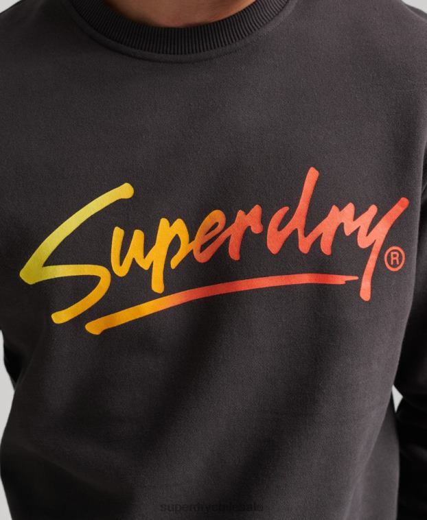 hombres Superdry marrón sudadera vintage con cuello redondo 2R68Z5088