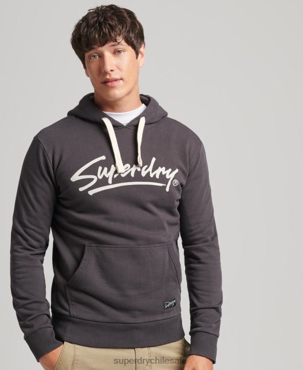 hombres Superdry marrón sudadera vintage con motivo del centro 2R68Z5028
