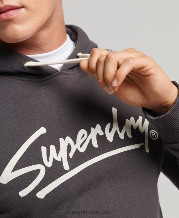 hombres Superdry marrón sudadera vintage con motivo del centro 2R68Z5028
