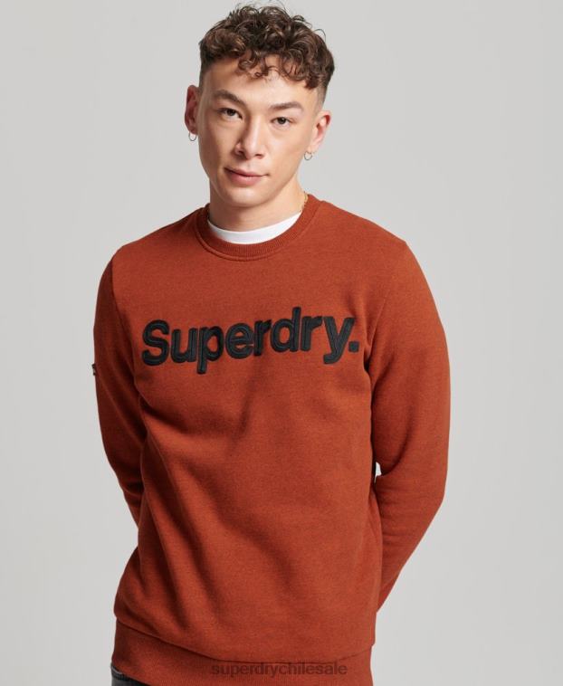 hombres Superdry naranja sudadera clásica con logo central 2R68Z592