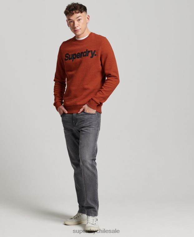 hombres Superdry naranja sudadera clásica con logo central 2R68Z592