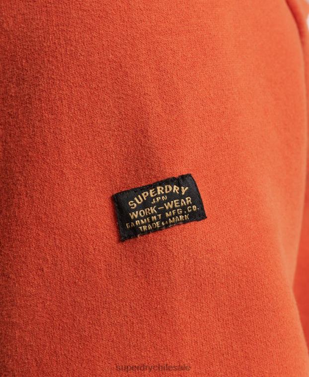 hombres Superdry naranja sudadera clásica vintage con cuello redondo 2R68Z5143