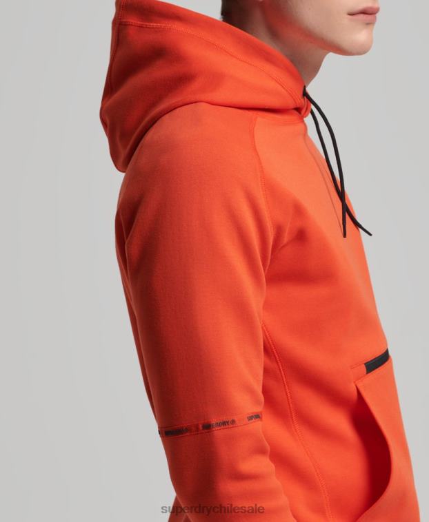 hombres Superdry naranja sudadera con capucha de tecnología 2R68Z829