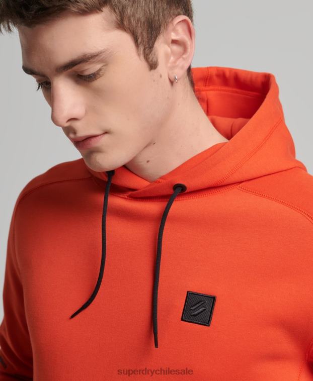hombres Superdry naranja sudadera con capucha de tecnología 2R68Z829