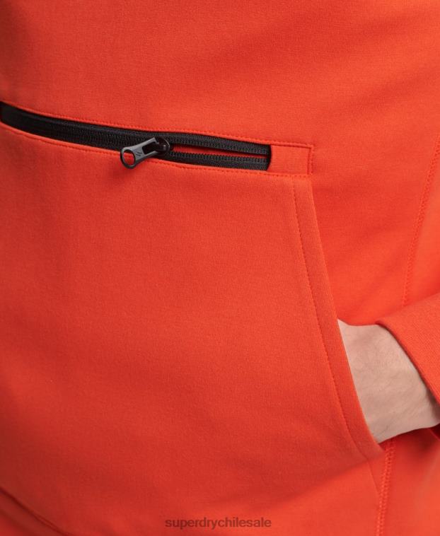 hombres Superdry naranja sudadera con capucha de tecnología 2R68Z829