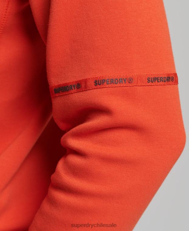 hombres Superdry naranja sudadera con capucha de tecnología 2R68Z829