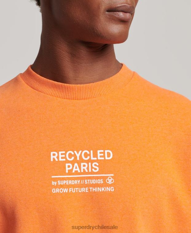 hombres Superdry naranja sudadera con capucha reciclada 2R68Z830