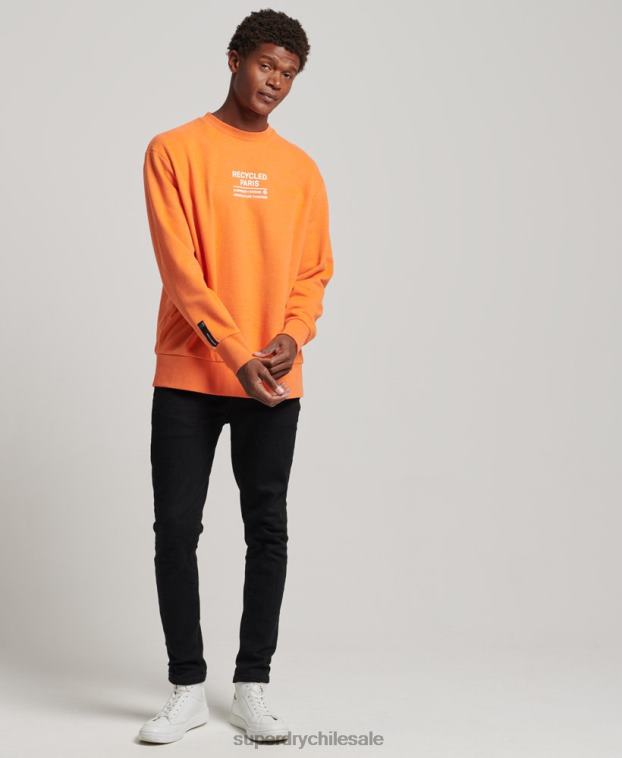 hombres Superdry naranja sudadera con capucha reciclada 2R68Z830
