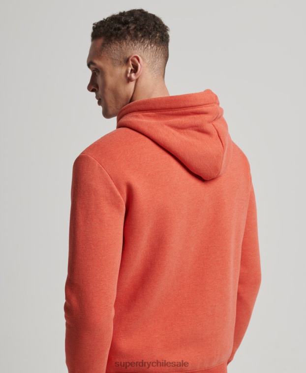 hombres Superdry naranja sudadera con cremallera y logo bordado 2R68Z675