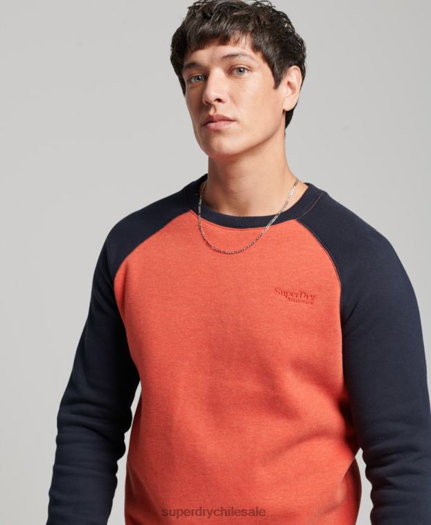 hombres Superdry naranja sudadera con cuello redondo 2R68Z700