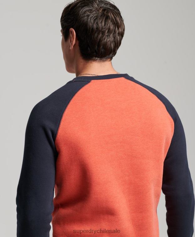 hombres Superdry naranja sudadera con cuello redondo 2R68Z700