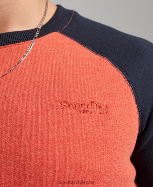 hombres Superdry naranja sudadera con cuello redondo 2R68Z700