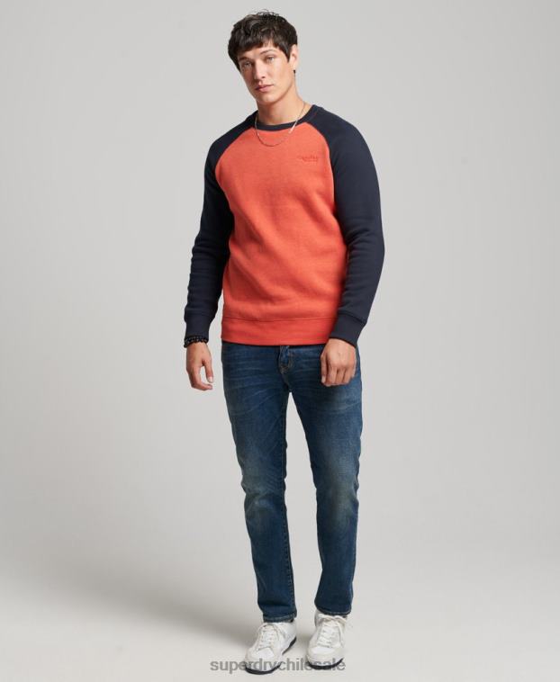 hombres Superdry naranja sudadera con cuello redondo 2R68Z700