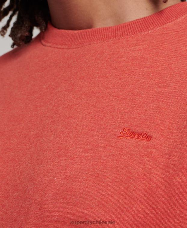 hombres Superdry naranja sudadera con cuello redondo y logo bordado 2R68Z556