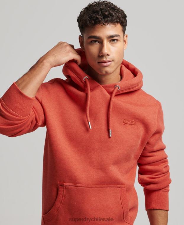 hombres Superdry naranja sudadera con logo bordado 2R68Z791