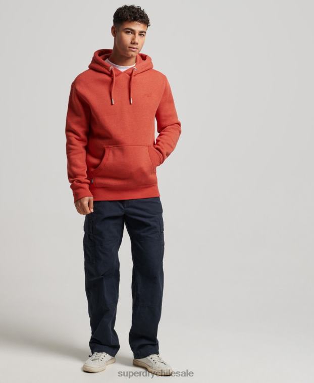 hombres Superdry naranja sudadera con logo bordado 2R68Z791