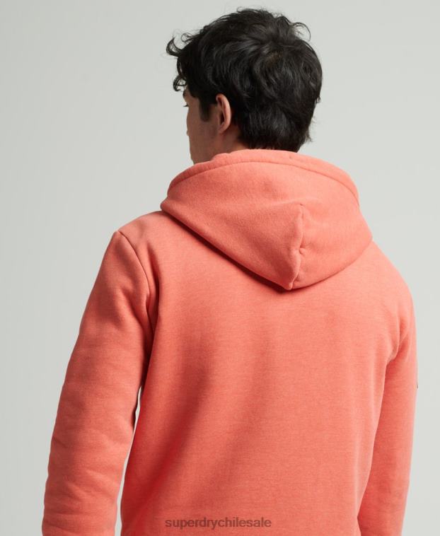hombres Superdry naranja sudadera jaspeada con logo corporativo 2R68Z5131