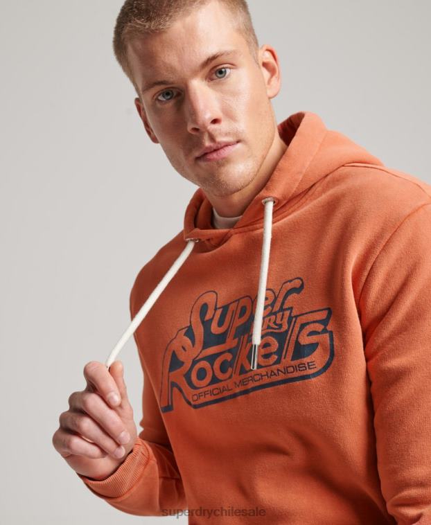 hombres Superdry naranja sudadera vintage de modeladores y creadores 2R68Z610
