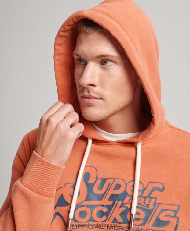 hombres Superdry naranja sudadera vintage de modeladores y creadores 2R68Z610