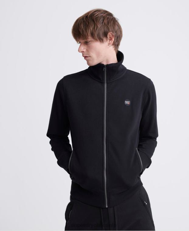 hombres Superdry negro sudadera colectiva loopback 2R68Z876