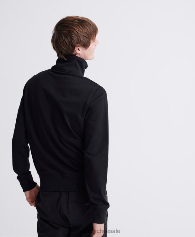 hombres Superdry negro sudadera colectiva loopback 2R68Z876