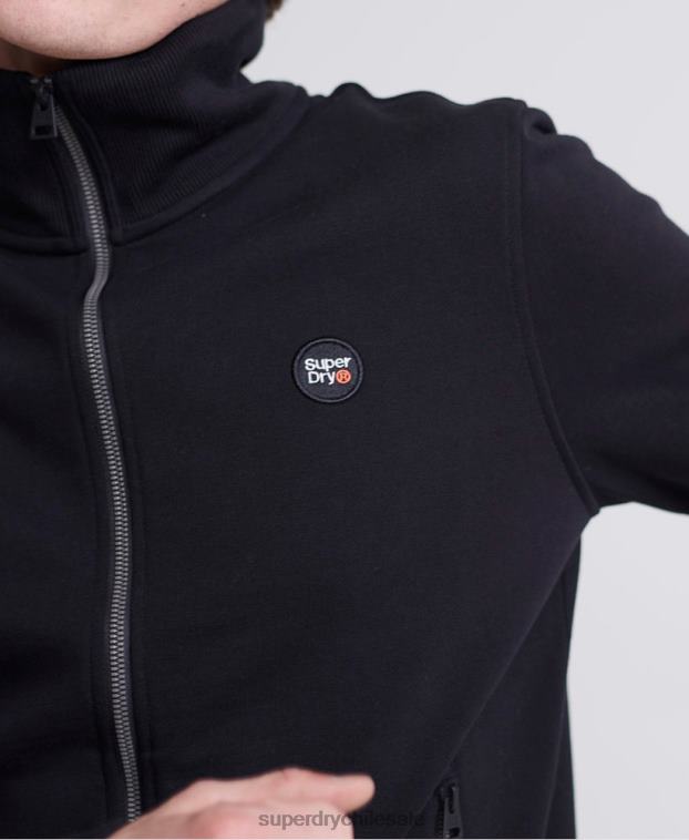 hombres Superdry negro sudadera colectiva loopback 2R68Z876