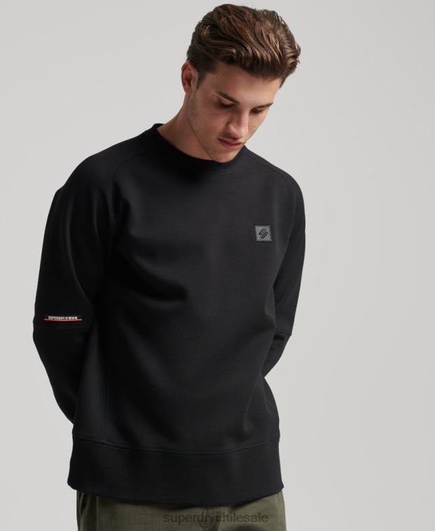 hombres Superdry negro sudadera con capucha 2R68Z504