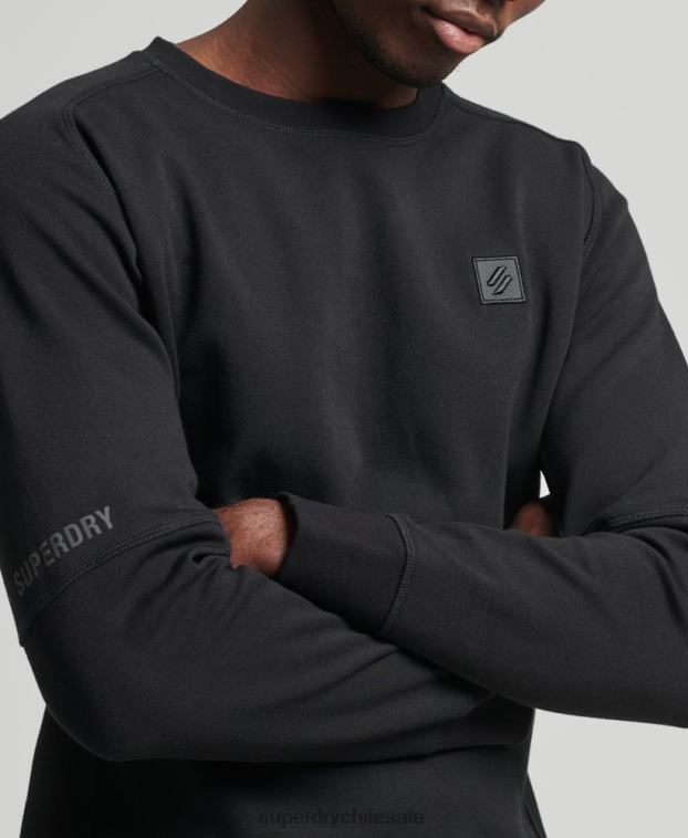 hombres Superdry negro sudadera con capucha 2R68Z5043