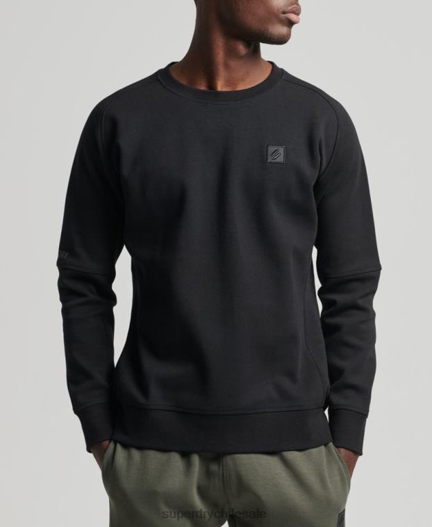 hombres Superdry negro sudadera con capucha 2R68Z5043