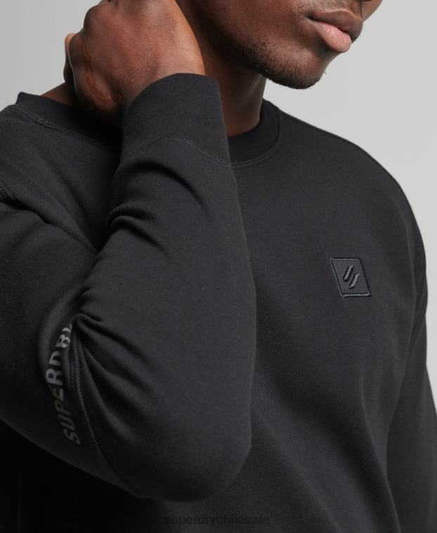 hombres Superdry negro sudadera con capucha 2R68Z5043